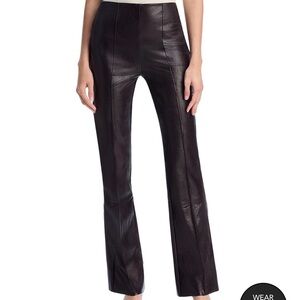 Chic Black Faux Leather Women's Flare Pants. New without tags.